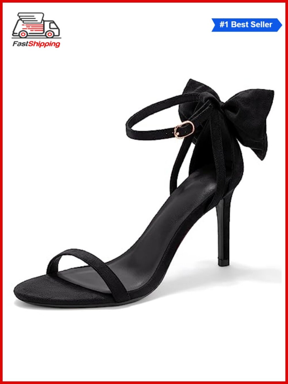 Womens Ankle Strap High Heels Open Toe Stiletto Bow Knot Heeled Sandals Wedding